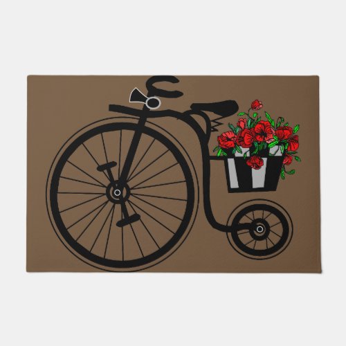 Romantic Vintage Flowers Bike Doormat