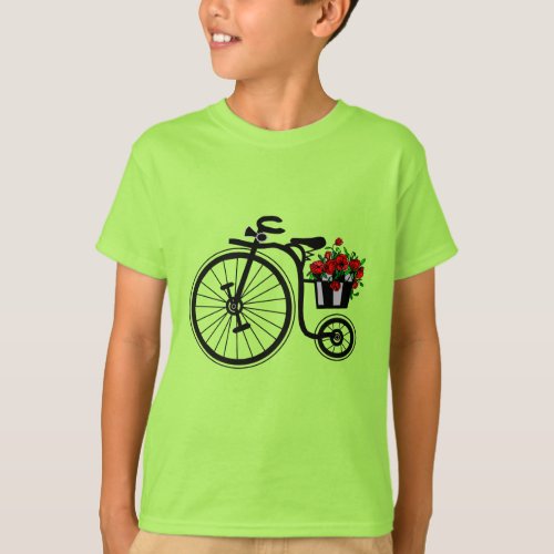 Romantic Vintage Flowers Bike T_Shirt