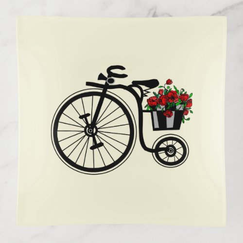 Romantic Vintage Flowers Bike Trinket Tray