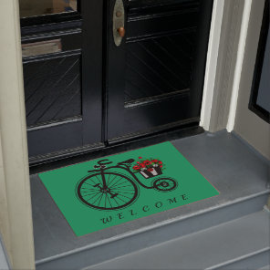 Romantic Vintage Flowers Bike - Welcome Doormat