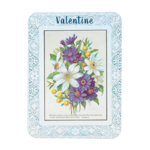 Romantic Vintage Flowers Lace Valentine's Day Magnet