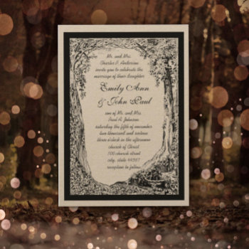 Romantic Vintage Forest Tree Arch Invitation by samack at Zazzle