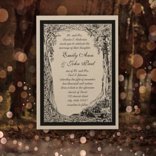 Romantic Vintage Forest Tree Arch Invitation