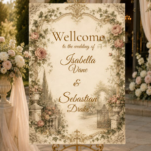 Romantic Vintage Garden Wedding Foam Board