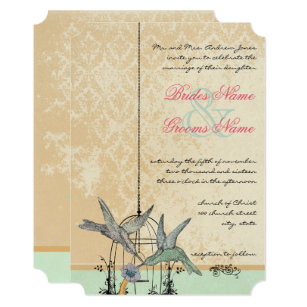 Vintage Birdcage Wedding Invitations Zazzle Vintage Hummingbird Birdcage Wedding Invitation