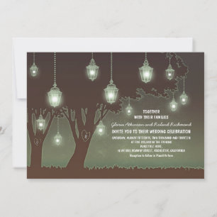 Romantic Vintage lanterns tree rustic wedding Invitation