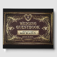 Romantic  Vintage Look Guest Book