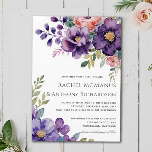 Romantic Vintage Luxury Wildflower Wedding Invitation