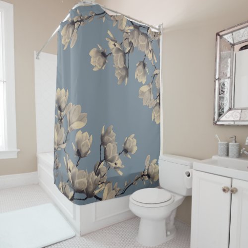 Romantic Vintage Magnolias Shower Curtain