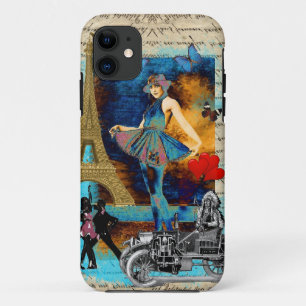 Romantic vintage Paris collage iPhone 11 Case