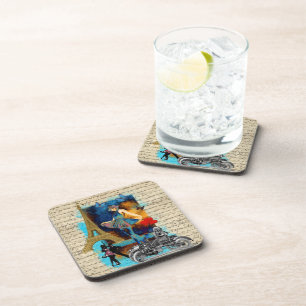 Romantic vintage Paris collage Coaster