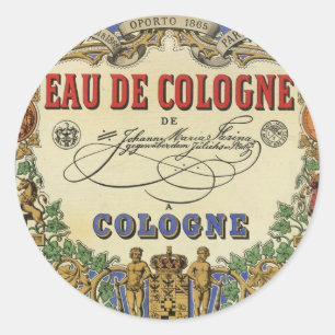 Romantic Vintage Parisian Perfume Label. Classic Round Sticker