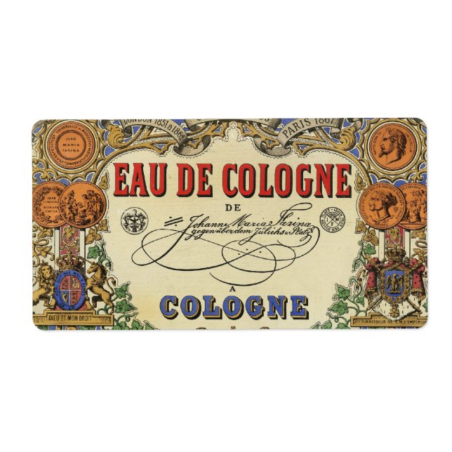 Romantic Vintage Parisian Perfume Label. Label (Front)