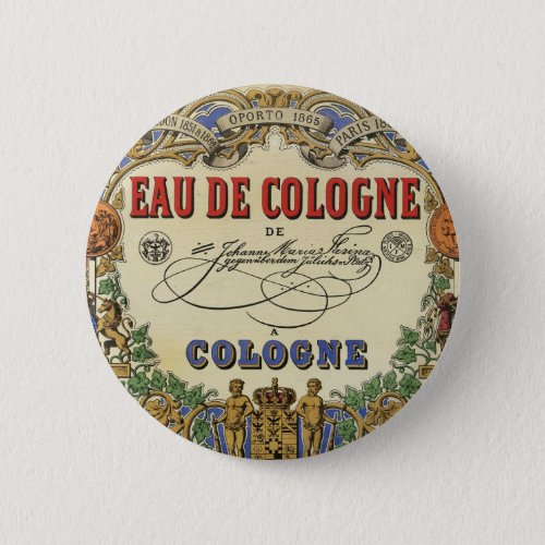 Romantic Vintage Parisian Perfume Label Pinback Button
