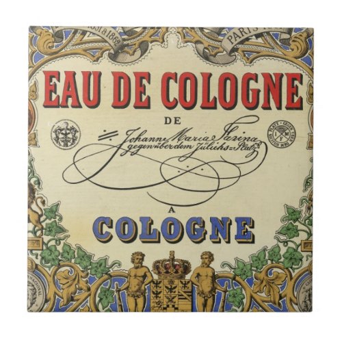 Romantic Vintage Parisian Perfume Label Tile
