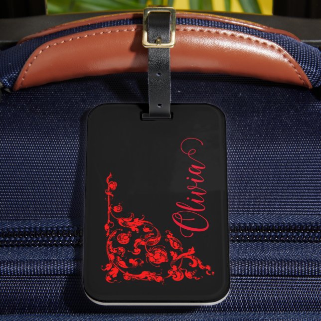 Romantic, Vintage Personalized Luggage Tag (Front Insitu 2)