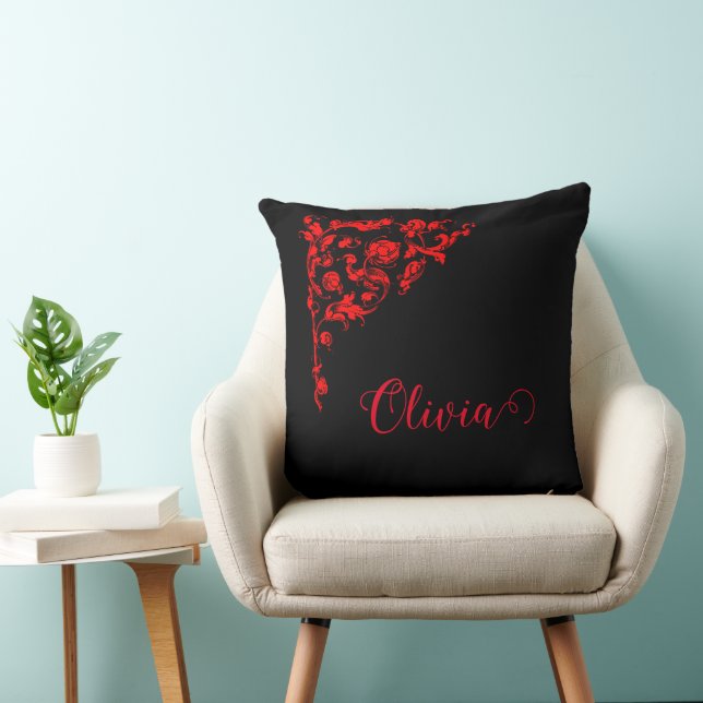 Romantic, Vintage Personalized  Throw Pillow (Chair)