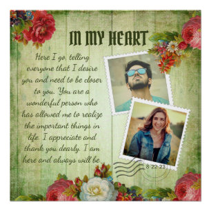 Romantic Vintage Photo Collage Love Message Poster
