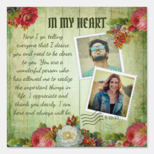 Romantic Vintage Photo Collage Love Message Sign
