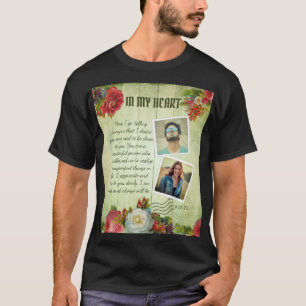 Romantic Vintage Photo Collage Love Message T-Shirt