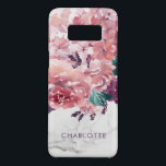 Romantic Vintage Pink Watercolor Floral Marble Case-Mate Samsung Galaxy S8 Case<br><div class="desc">Romantic Vintage Pink Watercolor Floral Marble Personalized phone case featuring delicate and chic blossoms in shades of pink,  plum,  and green. Add your name to customize the look!</div>