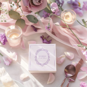 Romantic Vintage Purple Bridal Shower Favor Box