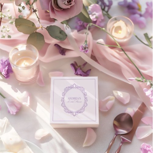 Romantic Vintage Purple Bridal Shower Favor Box