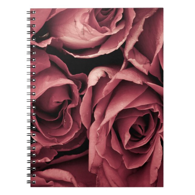 Romantic Vintage Rose Background Notebook (Front)