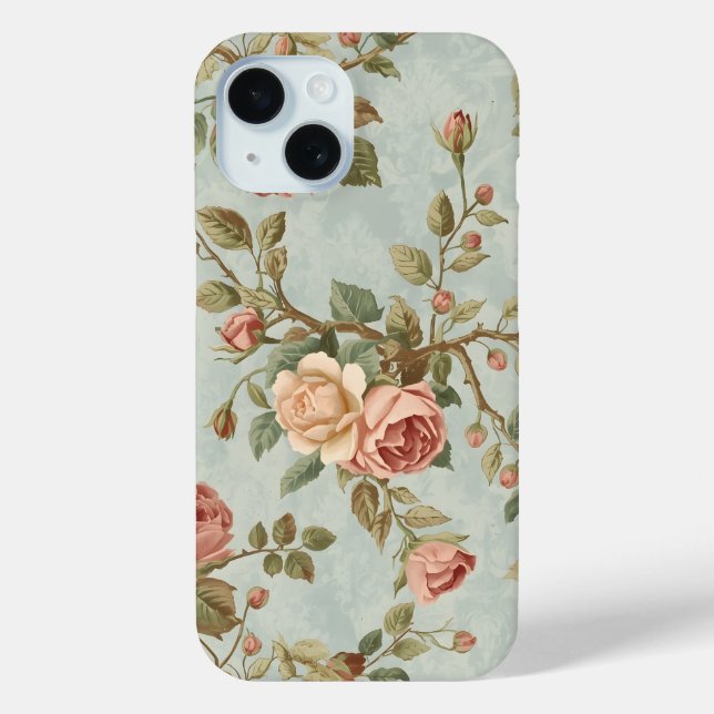 Romantic Vintage Rose Garden Case-Mate iPhone Case (Back)