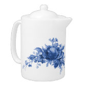 Romantic Vintage Rose In Blue Teapot (Left)