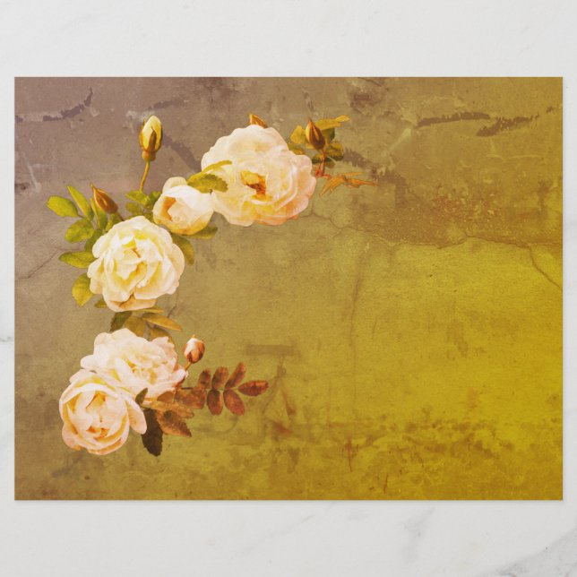 Romantic Vintage Roses Letterhead (Front)