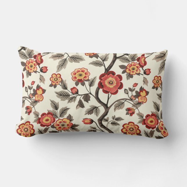 Romantic Vintage Roses Lumbar Pillow (Front)