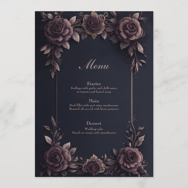 Romantic vintage roses. menu (Front)
