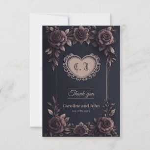 Romantic vintage roses. thank you card