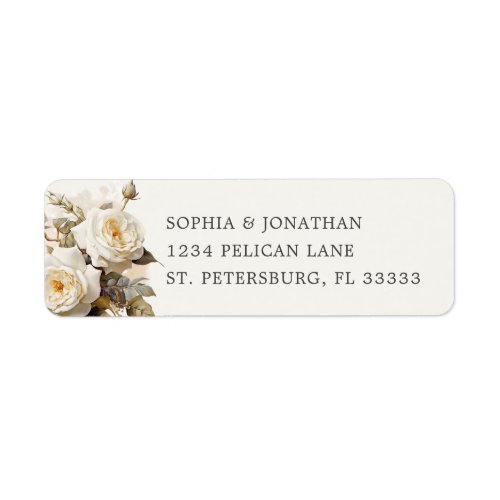 Romantic Vintage Roses Wedding Return Address Label