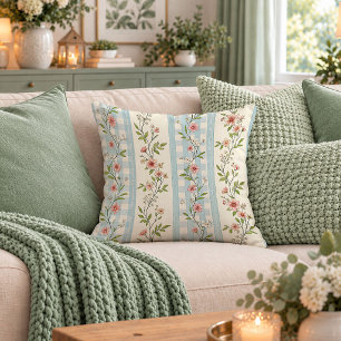 Romantic Vintage Shabby Chic Pastel Flowers Pillow