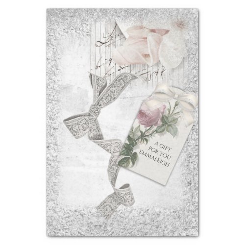 Romantic Vintage Silver Elegance Tissue Paper