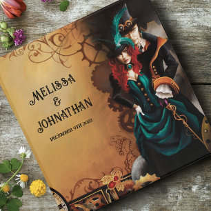 Romantic Vintage Steampunk Victorian Wedding 3 Ring Binder