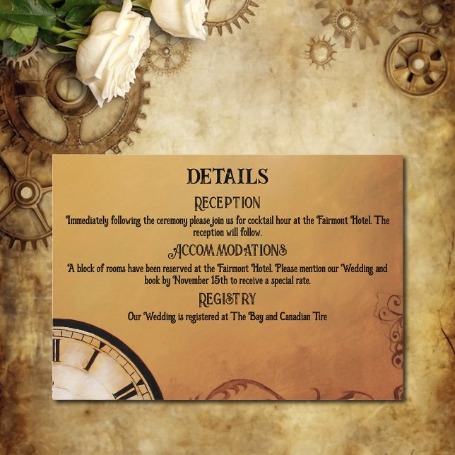 Romantic Vintage Steampunk Victorian Wedding Enclosure Card (Creator Uploaded)