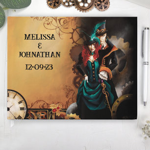 Romantic Vintage Steampunk Victorian Wedding Guest Book