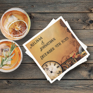 Romantic Vintage Steampunk Victorian Wedding Napkins