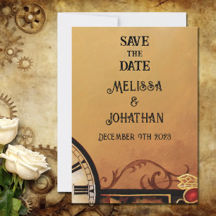 Romantic Vintage Steampunk Victorian Wedding  Save The Date