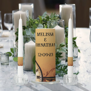 Romantic Vintage Steampunk Victorian Wedding Unity Candle Set