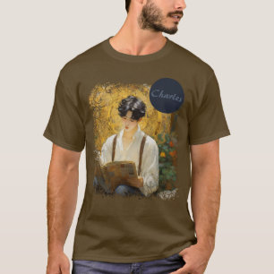 Romantic Vintage Style Art of Boy Reading T-Shirt