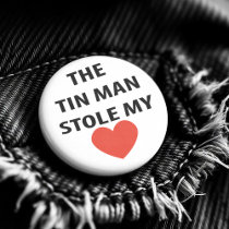 Romantic Vintage Tin Man Wizard of Oz Heart Button