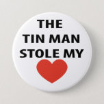 Romantic Vintage Tin Man Wizard Of Oz Heart Button at Zazzle
