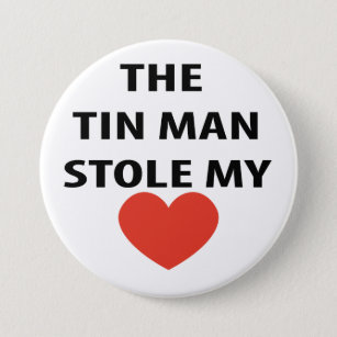 Romantic Vintage Tin Man Wizard of Oz Heart Button