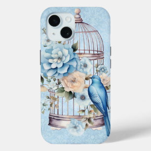 Romantic Vintage Watercolor Floral Birdcage iPhone 15 Case