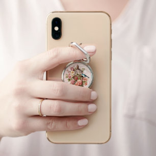 Romantic Vintage Watercolor Floral Birdcage Phone Ring Stand