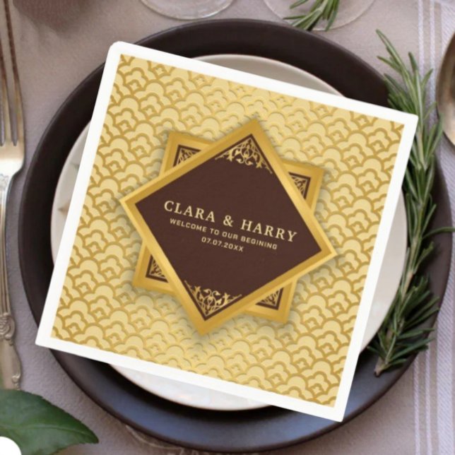  Romantic vintage wedding champagne gold  Napkins (Creator Uploaded)